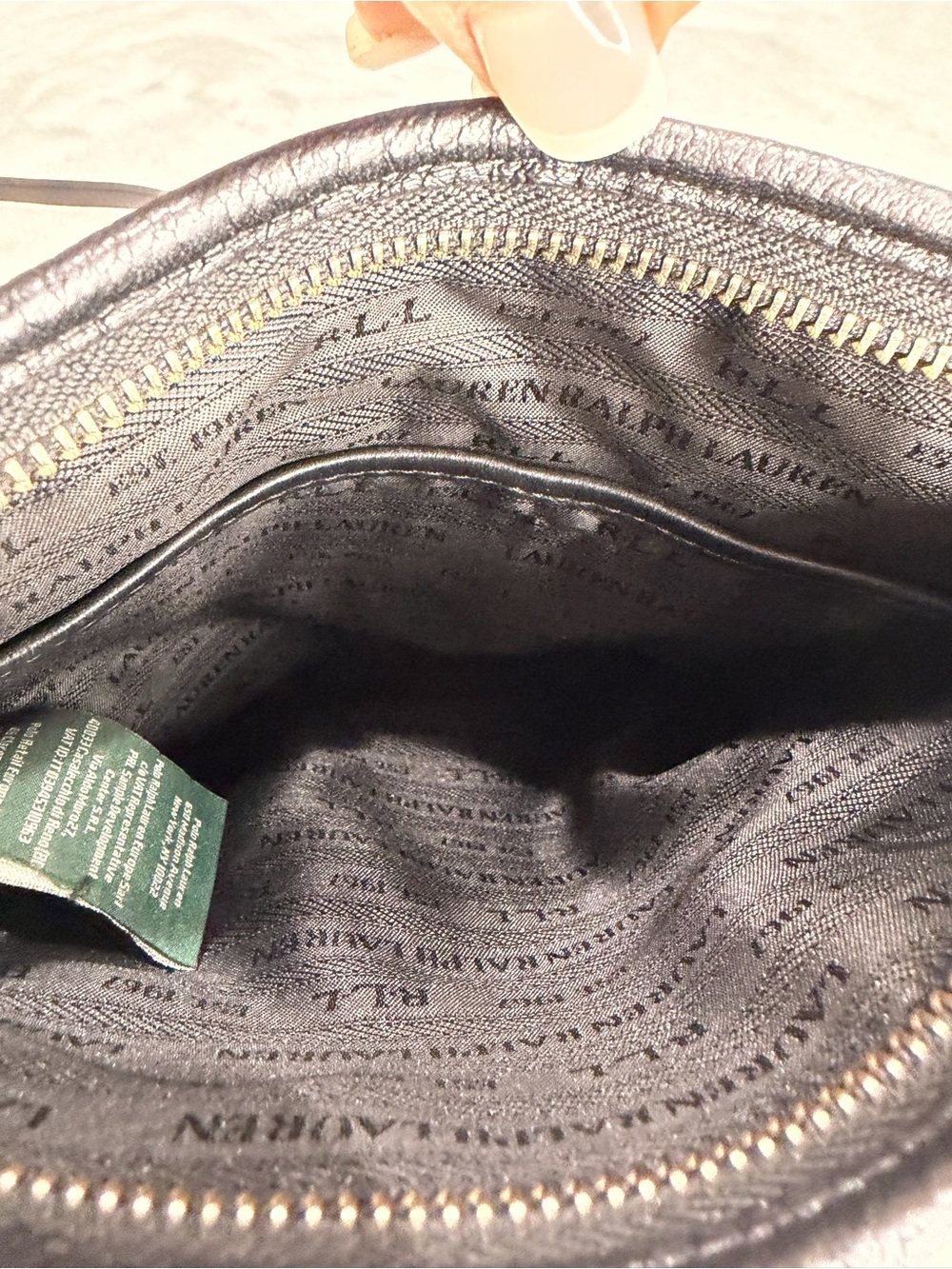 Ralph Lauren Black Embossed Leather Crossbody Bag - Picture 5 of 6